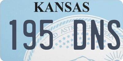 KS license plate 195DNS