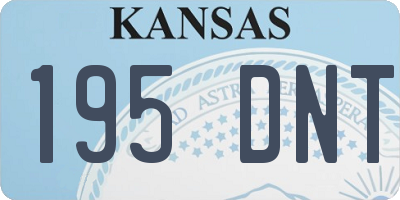 KS license plate 195DNT