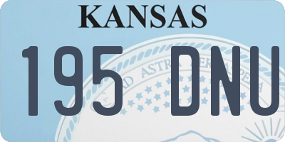 KS license plate 195DNU