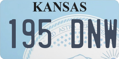 KS license plate 195DNW