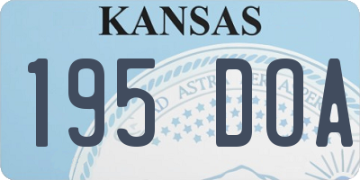 KS license plate 195DOA