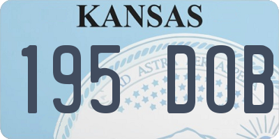 KS license plate 195DOB