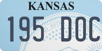 KS license plate 195DOC