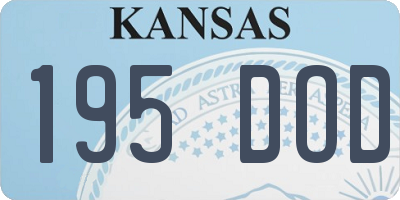 KS license plate 195DOD