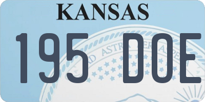 KS license plate 195DOE