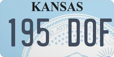 KS license plate 195DOF