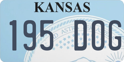 KS license plate 195DOG