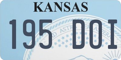 KS license plate 195DOI