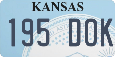 KS license plate 195DOK