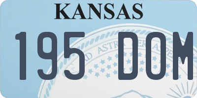 KS license plate 195DOM
