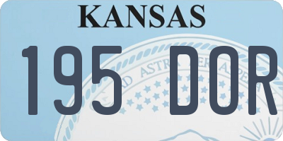 KS license plate 195DOR