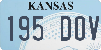 KS license plate 195DOV