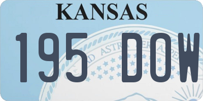 KS license plate 195DOW