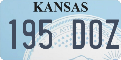 KS license plate 195DOZ