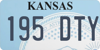KS license plate 195DTY
