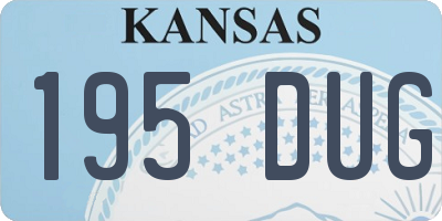 KS license plate 195DUG