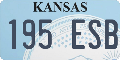 KS license plate 195ESB