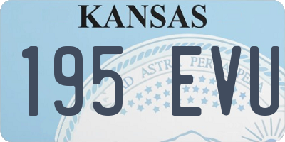 KS license plate 195EVU