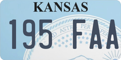 KS license plate 195FAA