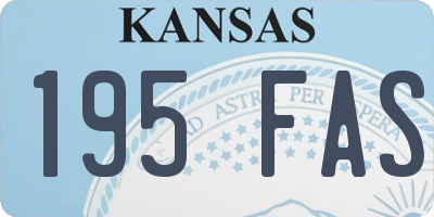 KS license plate 195FAS