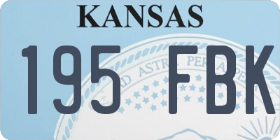 KS license plate 195FBK