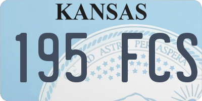 KS license plate 195FCS
