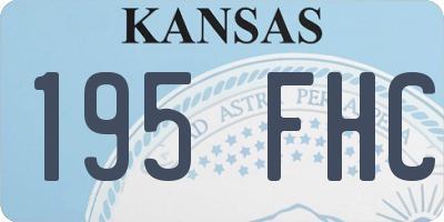 KS license plate 195FHC