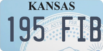 KS license plate 195FIB