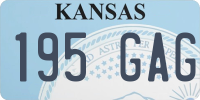KS license plate 195GAG