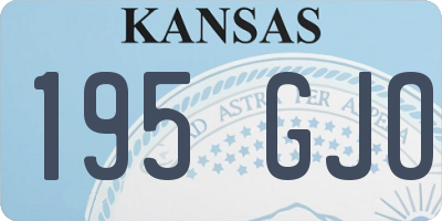 KS license plate 195GJO