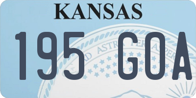 KS license plate 195GOA