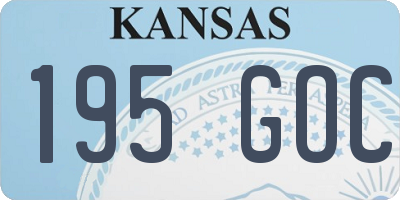 KS license plate 195GOC