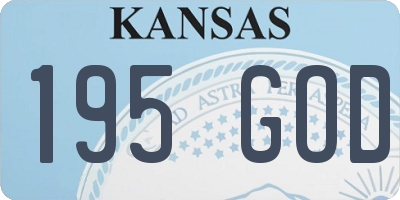 KS license plate 195GOD