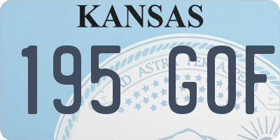 KS license plate 195GOF