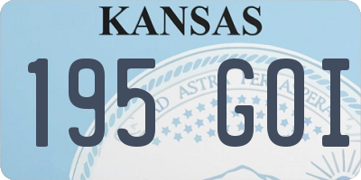 KS license plate 195GOI