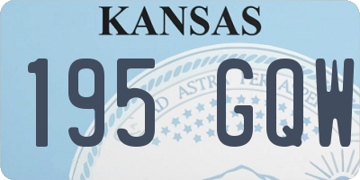 KS license plate 195GQW