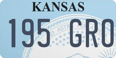 KS license plate 195GRO