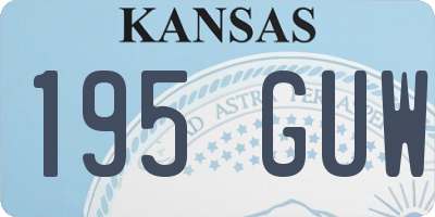 KS license plate 195GUW
