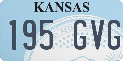 KS license plate 195GVG