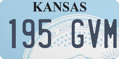KS license plate 195GVM