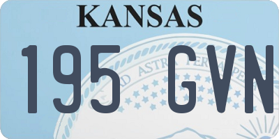 KS license plate 195GVN