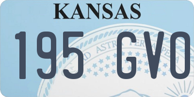 KS license plate 195GVO