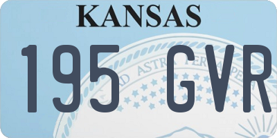 KS license plate 195GVR