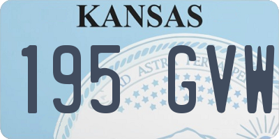 KS license plate 195GVW