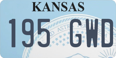 KS license plate 195GWD