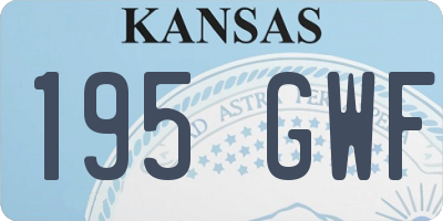 KS license plate 195GWF