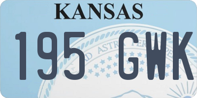 KS license plate 195GWK