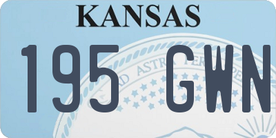 KS license plate 195GWN