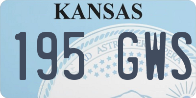 KS license plate 195GWS