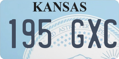 KS license plate 195GXC